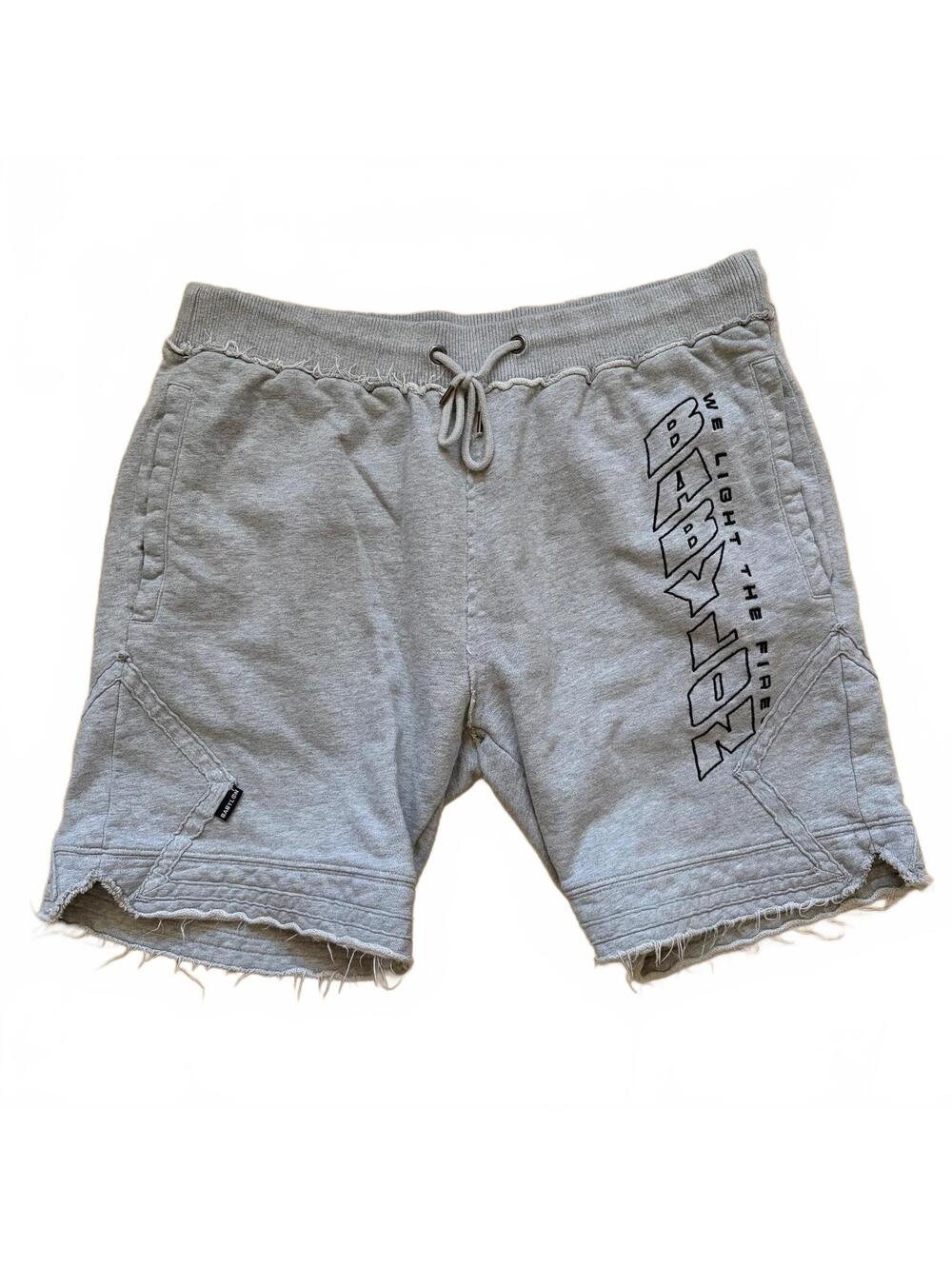 Babylon LA Sweat Shorts We Light The Fires Streetwear Skate Gray Men Size Medium